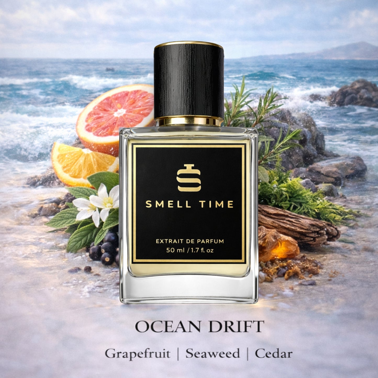 Ocean Drift – Fresh Aquatic Marine Extrait de Parfum for Men | Clean, Salty & Long-Lasting Summer Scent