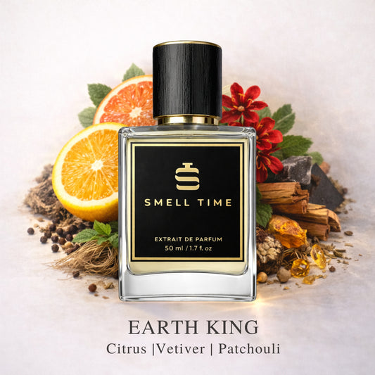 Earth King – Woody Citrus Mineral Extrait de Parfum | Bold & Elegant Men’s Fragrance