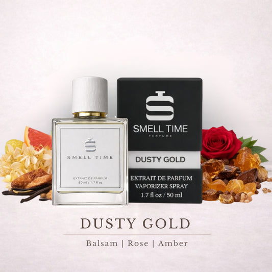 Dusty Gold Extrait de Parfum – Amber Vanilla Musk Perfume | Unisex Long-Lasting Luxury Floral Fragrance