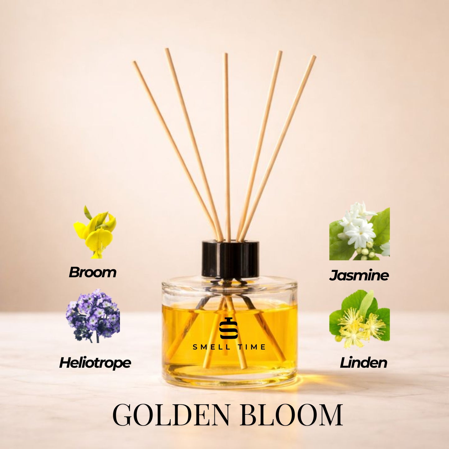 Reed Diffuser for Home & Office – Long Lasting, Alcohol-Free | Smell Time